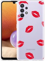 Hoesje Geschikt voor Samsung Galaxy A32 4G Red Kisses