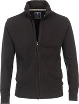 Redmond heren vest katoen - met rits - zwart structuur -  Maat: 3XL