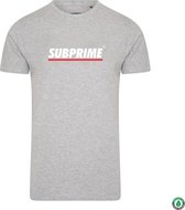Subprime - Heren Tee SS Shirt Stripe Grey - Grijs - Maat XL