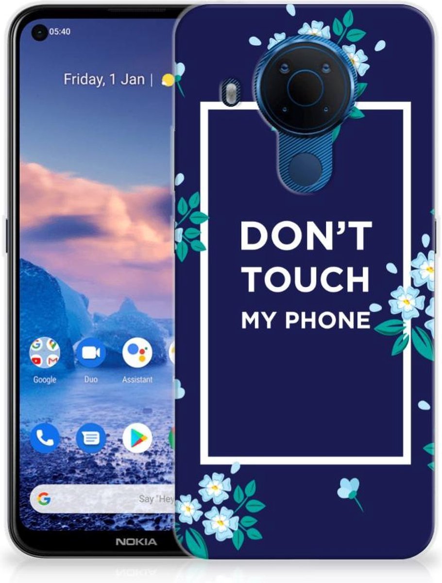 Nokia 5.4 Silicone-hoesje Flowers Blue DTMP