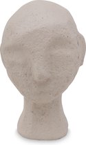 vtwonen - Ecomix - Kalksteen Hoofd Sculptuur - Klein - Zandkleurig