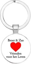 Akyol - Broer & zus vrienden voor het leven Sleutelhanger - Vriendschap - Broer & zus - Leuk kado voor je broer en zus om te geven - 2,5 x 2,5 CM