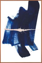 JUNIQE - Poster met kunststof lijst Donkerblauw - abstract -40x60