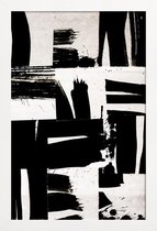 JUNIQE - Poster met houten lijst Wabi Sabi 16-02 -13x18 /Wit & Zwart