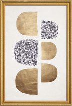 JUNIQE - Poster met houten lijst Geometric Abstracta -20x30 /Ivoor
