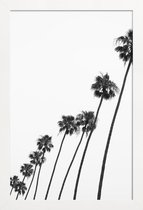 JUNIQE - Poster met houten lijst Cali Palms -13x18 /Grijs & Wit