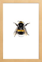 JUNIQE - Poster met houten lijst Bumblebee -13x18 /Geel & Wit