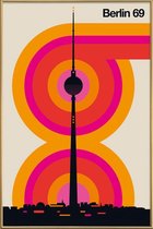 JUNIQE - Poster met kunststof lijst Vintage Berlijn 69 -13x18
