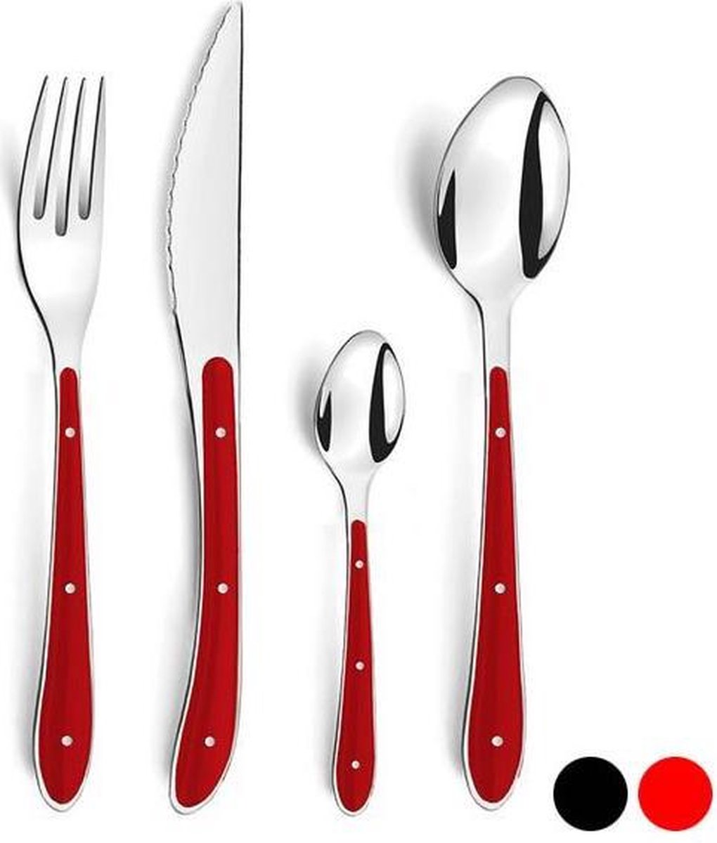 Bestekset Amefa Bistro 1-2-3 (24 pcs) Rood Roestvrij staal