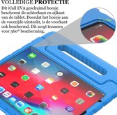 Hoes geschikt voor iPad Air 2022 / 2020 10.9 inch - Screen Protector GlassGuard - Kinder Back Cover Kids Case Hoesje Blauw & Screenprotector