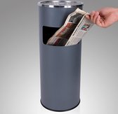SONGMICS prullenbak staande asbak prullenbak met binnenemmer 60,5 x 24,5 cm 30 L grijs LTB17G