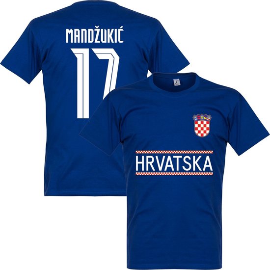 T-Shirt Croatie Mandzukic Team - Blauw - S