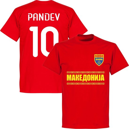 Macedonië Pandev 10 Team T-Shirt - Rood - 4XL