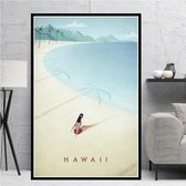 Hawaii Minimalist Poster - 40x50cm Canvas - Multi-color