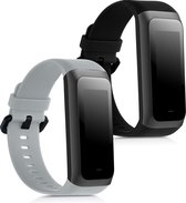 kwmobile 2x armband voor Huami Amazfit Cor 2 / Amazfit Band 2 - Bandjes voor fitnesstracker in zwart / grijs