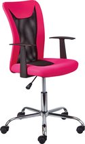 Bureaustoel Donny ergonomische rugleuning - roze