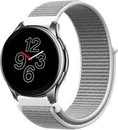 Shop4 - OnePlus Watch Bandje - Nylon Wit Grijs