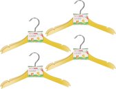Stevige kledinghangers voor kinderen 24x stuks hout - Klerenhangers geel