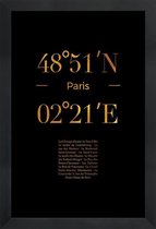 JUNIQE - Poster met houten lijst Paris gouden -30x45 /Goud & Zwart