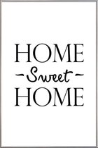 JUNIQE - Poster met kunststof lijst Home Sweet Home -20x30 /Wit &