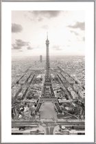 JUNIQE - Poster met kunststof lijst Tour Eiffel -40x60 /Grijs & Ivoor