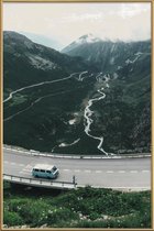 JUNIQE - Poster met kunststof lijst Zwitserse Alpen -13x18 /Grijs &