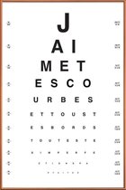 JUNIQE - Poster met kunststof lijst Eye Chart Je t'aime -40x60 /Wit &