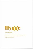 JUNIQE - Poster Hygge gouden -40x60 /Goud & Wit