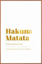 JUNIQE - Poster met kunststof lijst Hakuna Matata gouden -40x60 /Goud