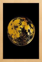 JUNIQE - Poster met houten lijst Lunar gouden -13x18 /Goud & Zwart