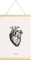 JUNIQE - Posterhanger Menselijk hart -40x60 /Grijs & Ivoor
