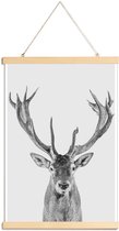 JUNIQE - Posterhanger Rendier Klassiek Zwart-Wit -20x30 /Wit & Zwart