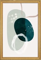 JUNIQE - Poster met houten lijst Crescendo -30x45 /Groen & Ivoor