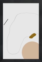 JUNIQE - Poster met houten lijst Head Without Face -13x18 /Wit
