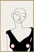 JUNIQE - Poster met kunststof lijst Day -30x45 /Ivoor & Zwart