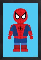 JUNIQE - Affiche Cadre Bois The Spider-Man - Un Héros de Bande Dessinée  -30x45