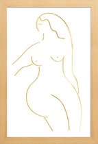 JUNIQE - Poster met houten lijst Gold Form II -30x45 /Goud & Wit