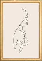 JUNIQE - Poster met houten lijst Femme I -30x45 /Ivoor & Zwart