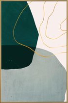 JUNIQE - Poster met kunststof lijst Interplay gouden -13x18 /Goud &