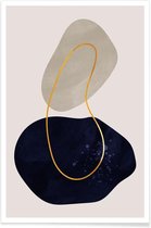 JUNIQE - Poster Distance gouden -13x18 /Blauw & Goud