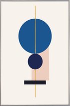 JUNIQE - Poster met kunststof lijst Equilibrium gouden -20x30 /Blauw &