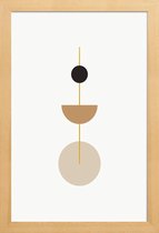 JUNIQE - Poster met houten lijst Pendulum gouden -13x18 /Goud & Ivoor
