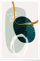 JUNIQE - Poster Crescendo gouden -20x30 /Goud & Groen