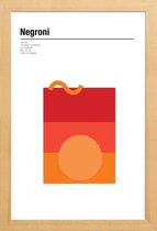 JUNIQE - Poster met houten lijst Negroni - minimalistisch -13x18 /Rood