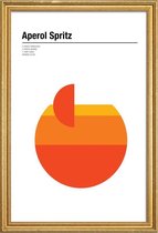 JUNIQE - Poster met houten lijst Aperol Spritz - minimalistisch -13x18