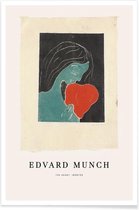 JUNIQE - Poster Munch - The Heart -13x18 /Blauw & Ivoor