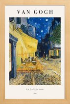 JUNIQE - Poster met houten lijst Van Gogh - Caféterras bij nacht