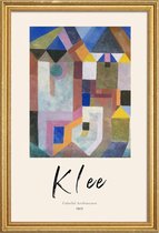 JUNIQE - Poster in houten lijst Klee - Colorful Architecture -40x60