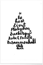 JUNIQE - Poster Tannenbaum -13x18 /Wit & Zwart