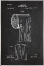 JUNIQE - Poster met kunststof lijst Toiletpapier - patent -13x18 /Wit